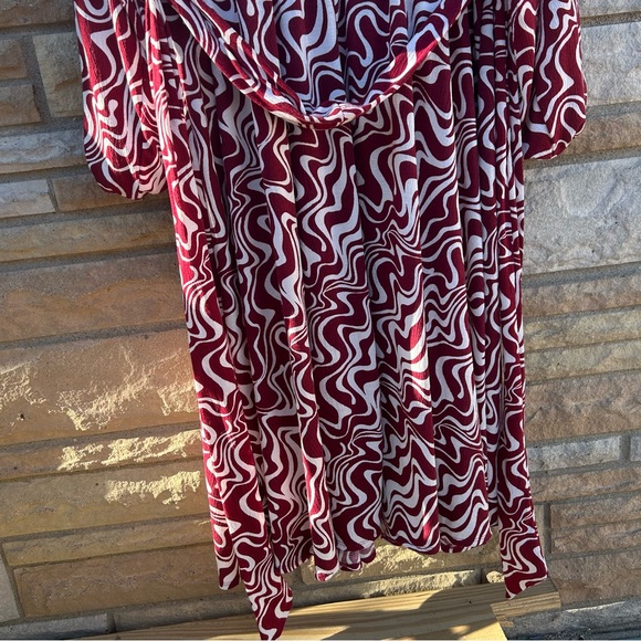 AVA & VIV maxi dress red and white size 1x with ties modest contemporary style - Picture 12 of 12